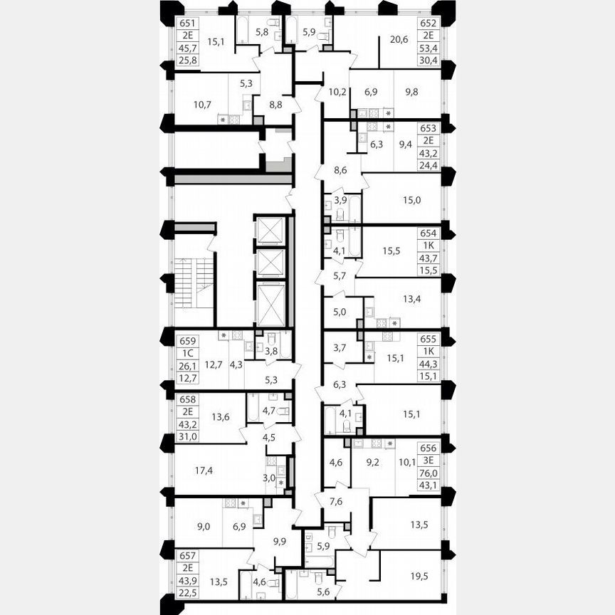 1-к. квартира, 53,4 м², 8/19 эт.