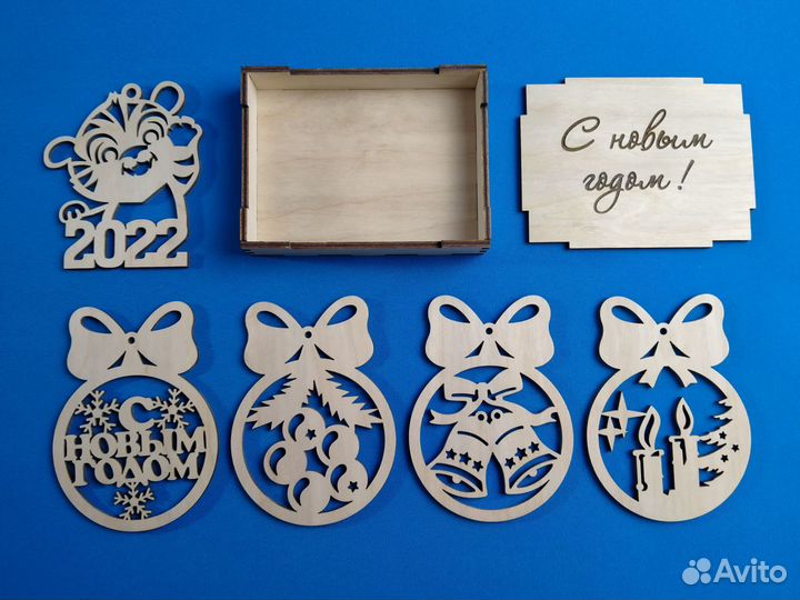 Ёлочные игрушки из дерева (фанера)