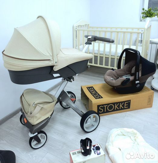 Коляска Stokke xplory 3 в 1 + кроватка+ tatamia