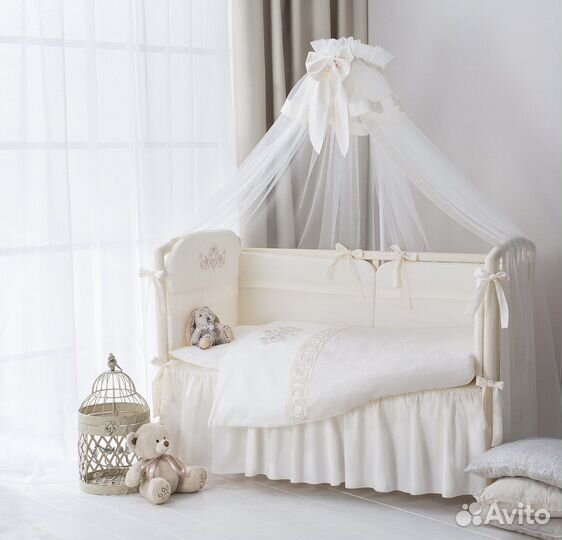 Балдахин в детскую кроватку цвет шампань