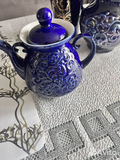 Синяя посуда фарфор кобальт