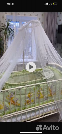 Детская кроватка приставная с люлькой