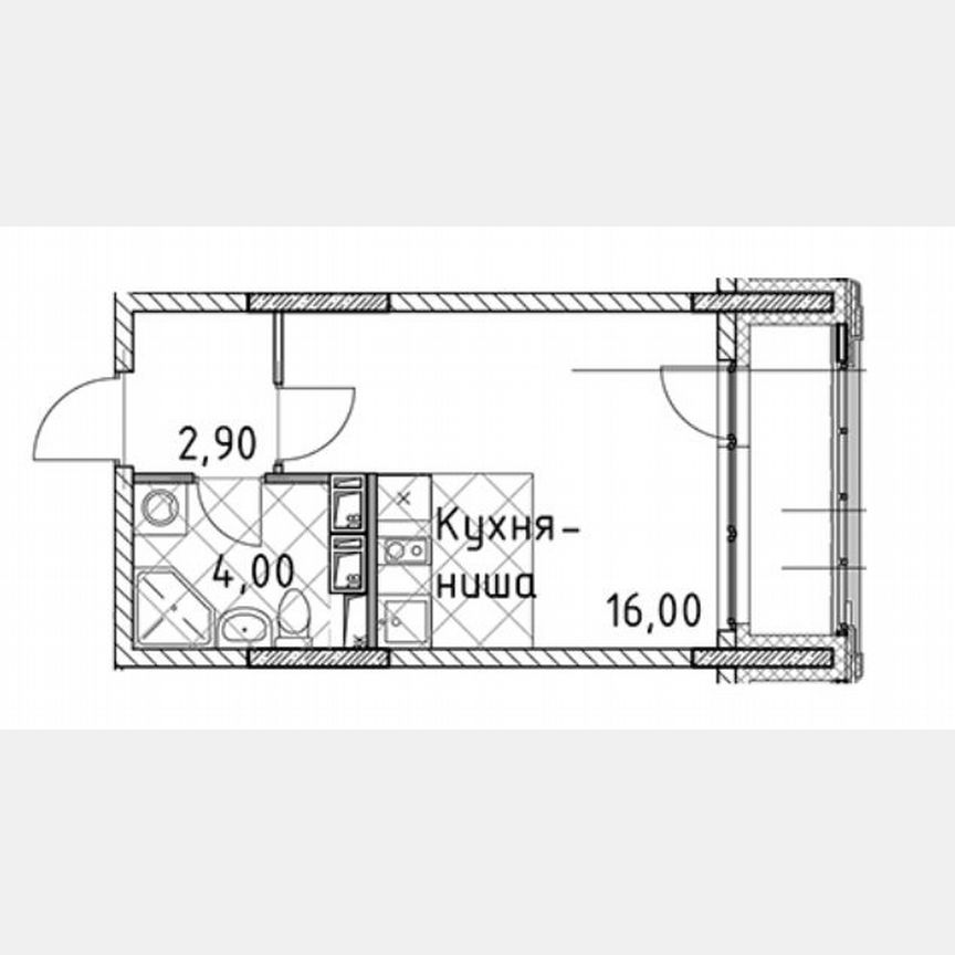 Квартира-студия, 22,9 м², 13/13 эт.