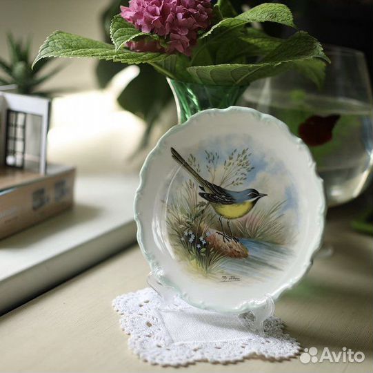 Коллекционная декоративная тарелка птицы леса