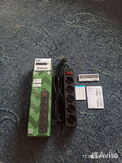 Сетевой фильтр Defender 3 метра, 10А Белый