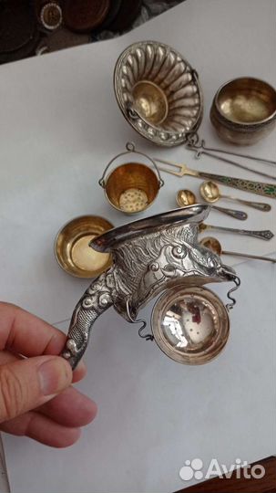 Серебро, для чая и солонки