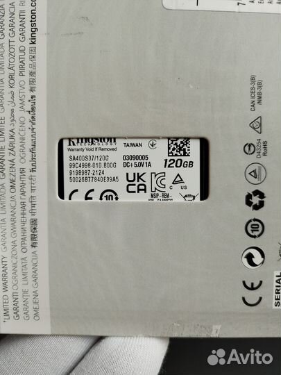 Жесткий диск SSD kingston 120gb