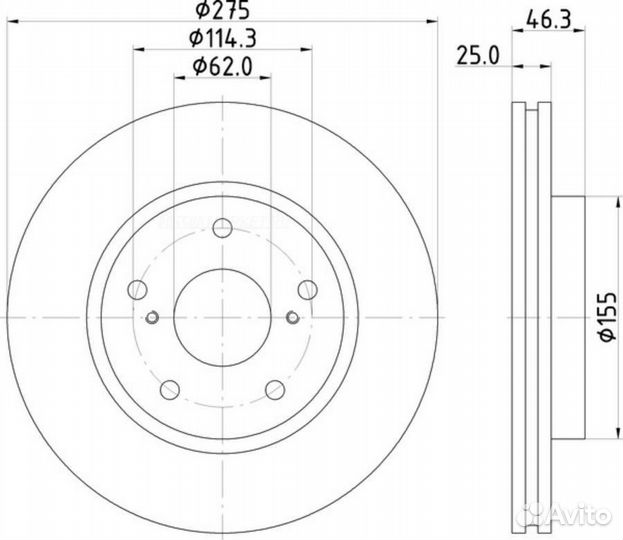 Nisshinbo ND1103K Диск тормозной перед