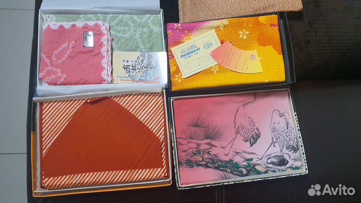 Большие старинные платки, фурошики, Япония