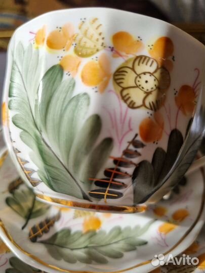 Чайная пара из сервиза Горюн-трава, Вербилки