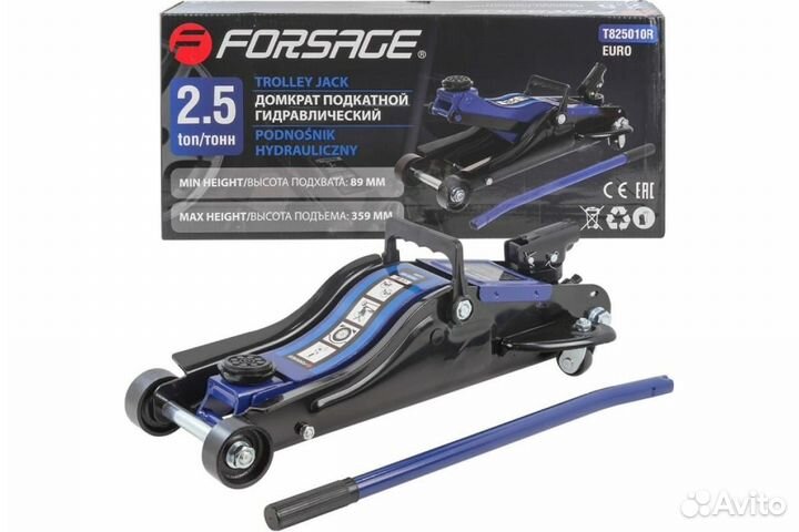 Подкатной домкрат Forsage 2.5 т низкий 89 мм