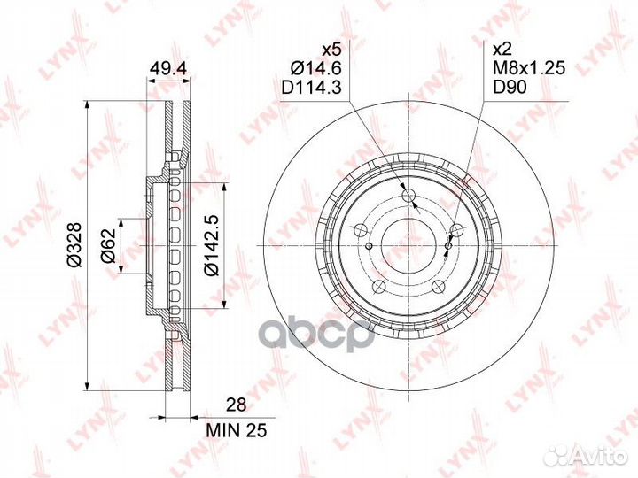Диск тормозной перед Toyota RAV4 (A4 ) 12