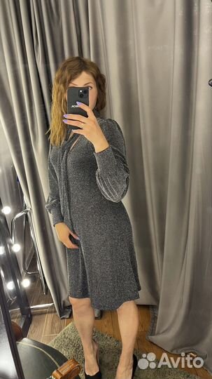 Платье karen kane, бант, серебро, размер XS