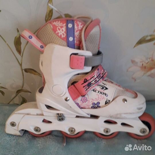 Роликовые коньки детские раздвижные(защита, шлем)