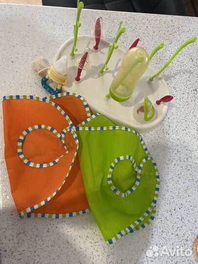 Подставка для сушки, ниблер, бутылочка с ложкой