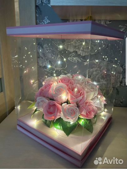 Мыльные розы в коробке