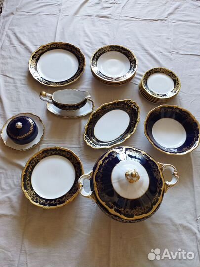 Столовый сервиз Кобальт Weimar ГДР