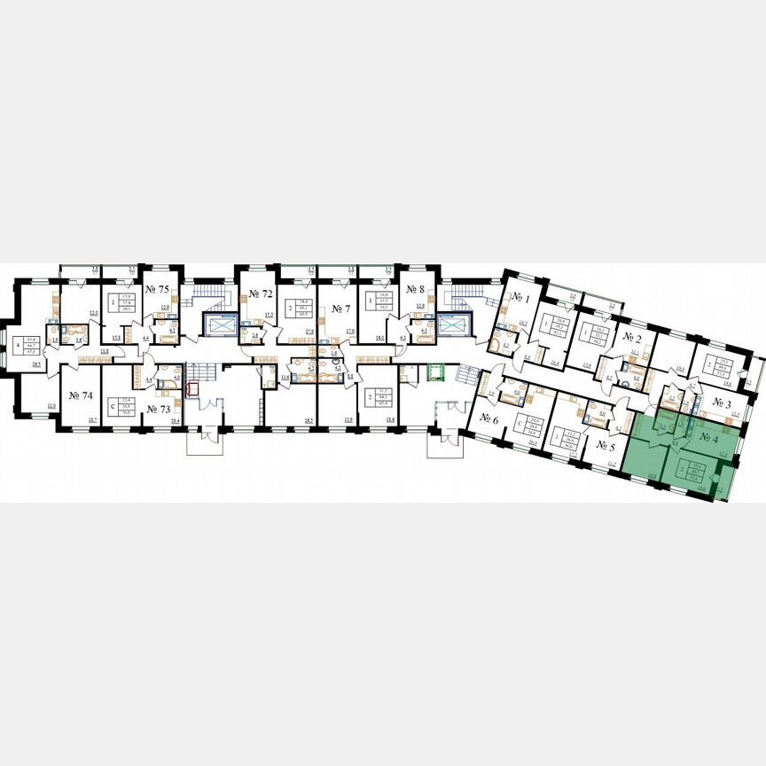 2-к. квартира, 51,4 м², 1/8 эт.