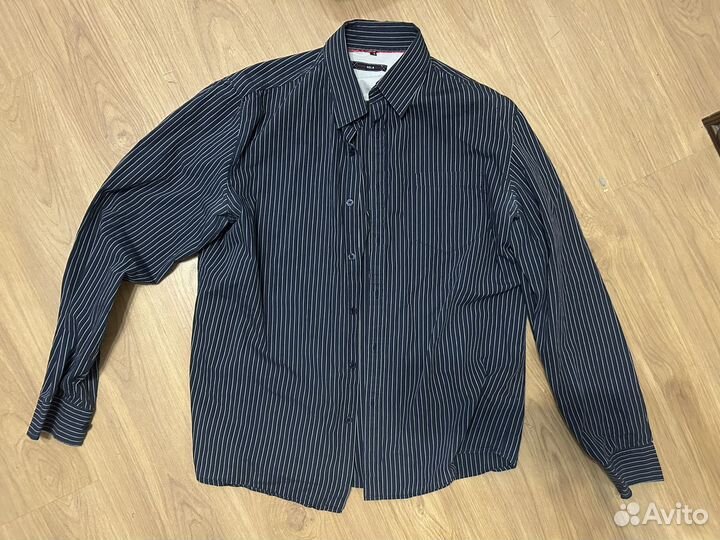 Рубашка мужская темно синяя sela