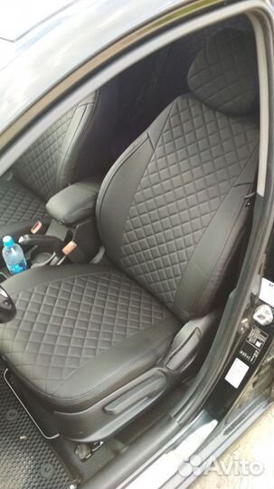 Чехлы экокожа Ромб Hyundai Solaris от Автопилот