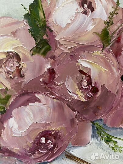 Картина маслом Пионы
