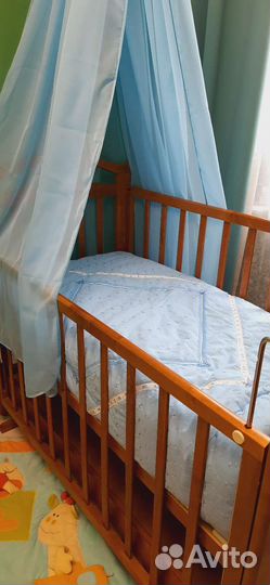 Кроватка детская массив от 0до3х+стульчик IKEA