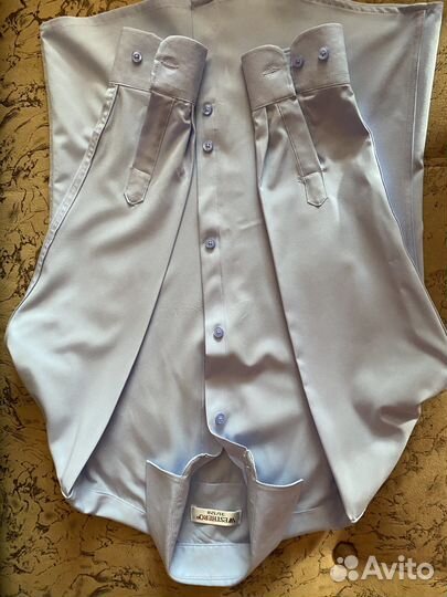 Рубашка голубая на мальчика 128