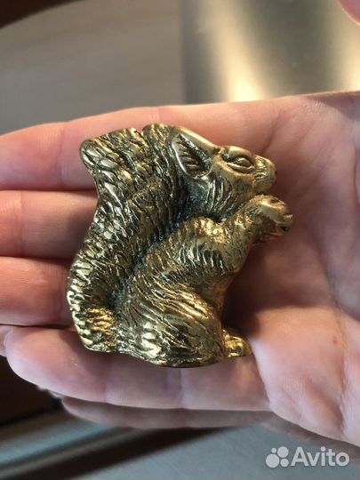 Статуэтка Белка высота 5см латунь