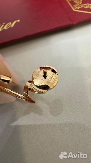 Золотые серьги гвоздь cartier