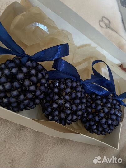 Новогодние шары ручной работы из бусин