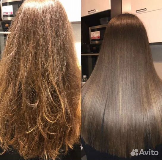 Кератиновое выпрямление волос