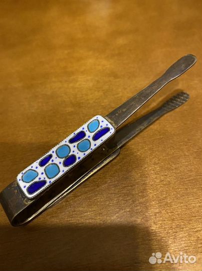 Щипцы эмаль серебро СССР 875 проба