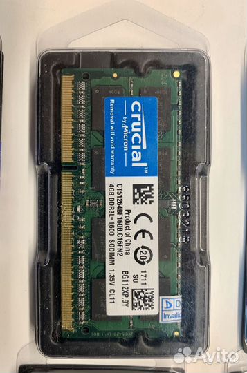 Оперативная память для ноутбука DDR3L 4GB