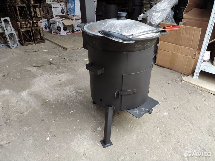 Казан 8 литров с печью труба/дверца/шумовка