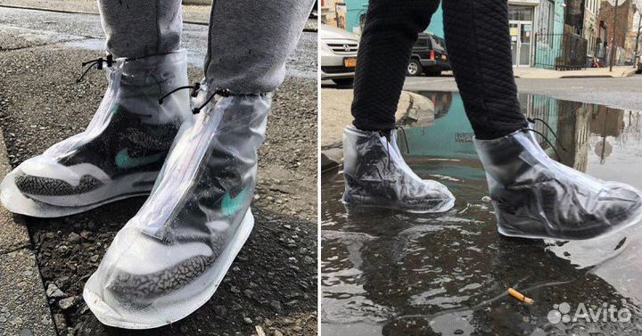 Водонепроницаемые чехлы бахилы для обуви на молнии