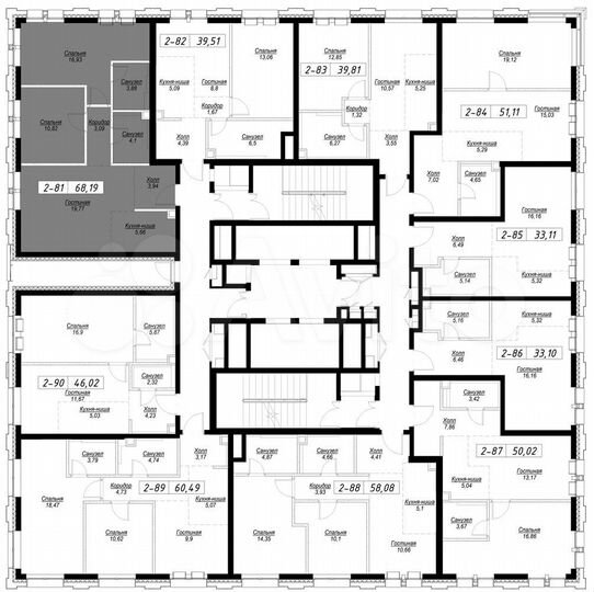 2-к. квартира, 68,1 м², 10/36 эт.