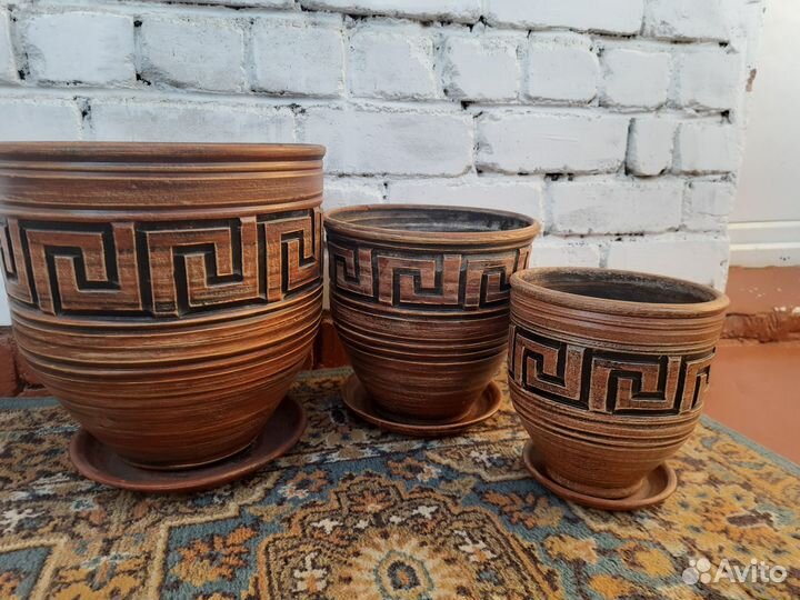 Продам набор керамических кашпо