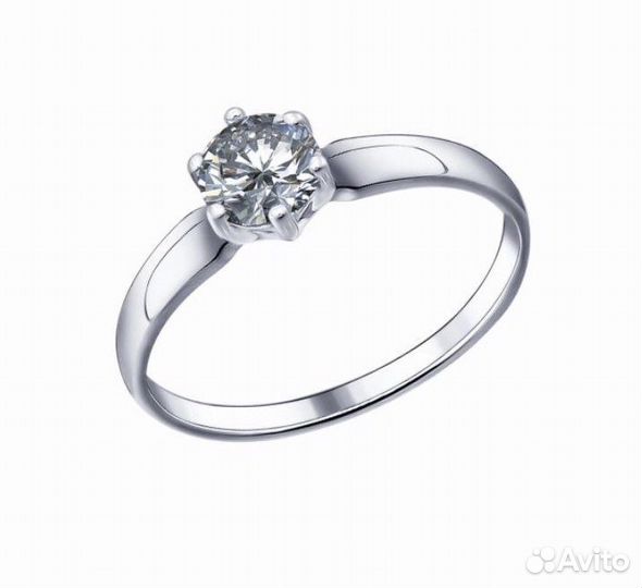 Серебряное кольцо 925 Swarovski размер 17мм