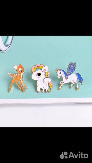 Значки «Радужная лошадка»«Оленёнок»«Лошадка»