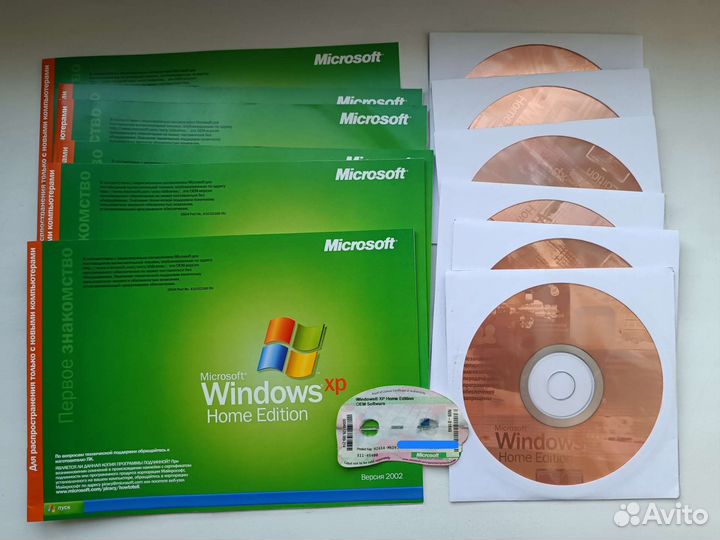 Windows XP Home OEM диск, наклейка, брошюра