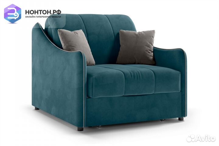 Кресло аккордеон Эско синее / серо-бежевое