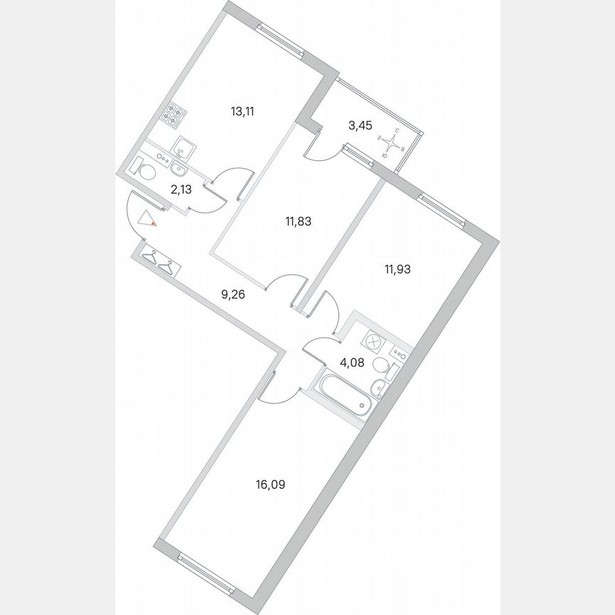 3-к. квартира, 70,2 м², 1/4 эт.