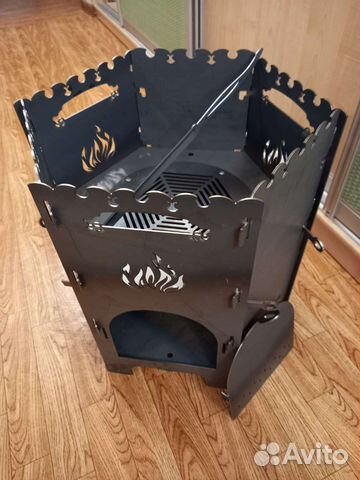 Печь для казана с дверкой+мангал 3в1 2.5мм