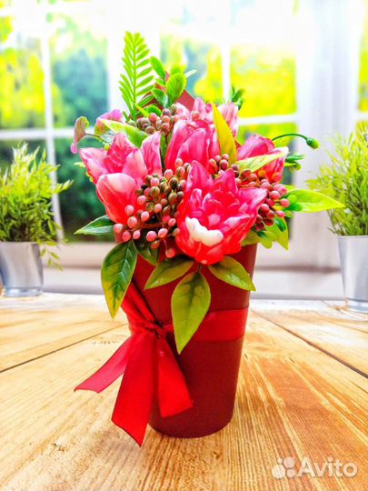 Букет цветов из мыла