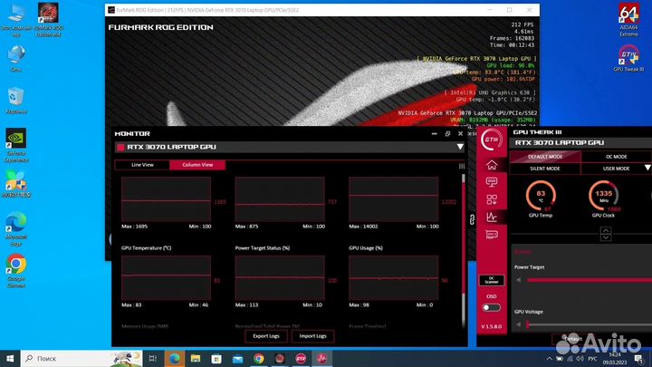 Игровой ноутбук RTX 3070 8gB i7 10200