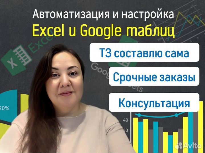 Помощь в работе с Excel, Google таблицы