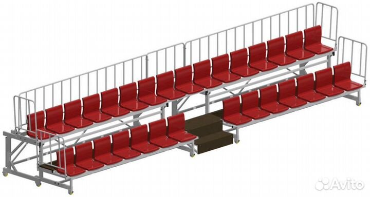 Трибуна двухрядная 30 мест телескопическая сборно