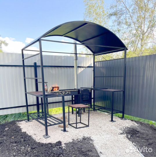 Мангал с печью под казан