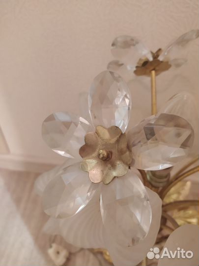 Лампа настольная, прикроватная. Металл и стекло