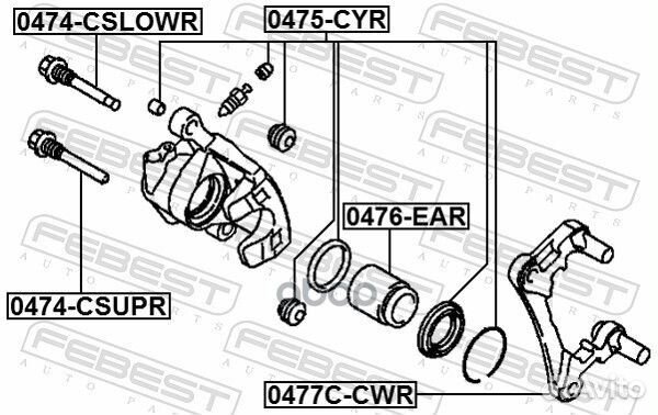 Скоба заднего тормозного суппорта 0477ccwr Febest